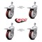 Service Caster 5 Inch Maroon Polyurethane Swivel 12mm Stem Caster Set with Total Lock Brake SCC-TSTTL20S514-PPUB-MRN-M1215-4 - alternate 5